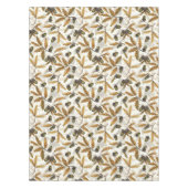 Akne und Blätter aus Eiche auf weiß Tischdecke (Vorderseite)