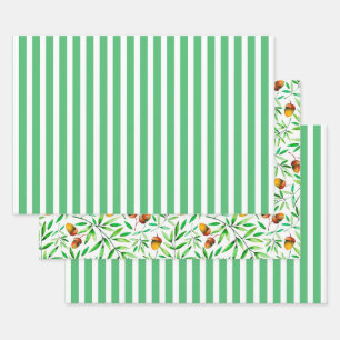 Akne und Streifen Geschenkpapier Set