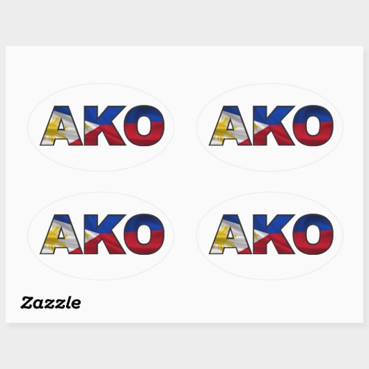 AKO - philippinische Flagge Ovaler Aufkleber (Blatt)