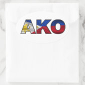 AKO - philippinische Flagge Ovaler Aufkleber (Tasche)