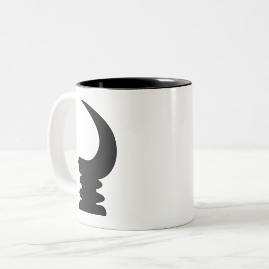 AKOBEN | Symbol des Kriegs-Horn-| von Wachsamkeit Zweifarbige Tasse (Vorderseite Links)