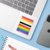 Akoisexual Akoiromantic Pride Aufkleber (Laptop mit iPhone)