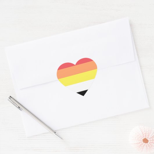 Akoisexual Akoiromantic Pride Flag Herz-Aufkleber (Umschlag)