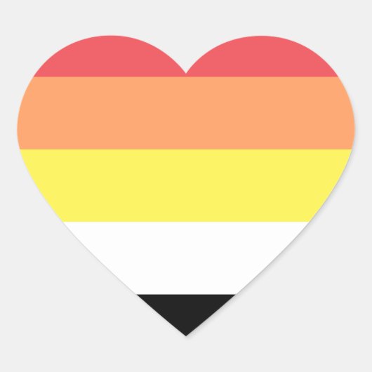 Akoisexual Akoiromantic Pride Herz-Aufkleber (Vorderseite)