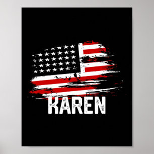 Akokay Women's Karen Usa Flag Personalisierten 4. Poster