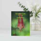 Akolonien-Wild-Columbine-Blume speichern Datum Ankündigungspostkarte (Stehend Vorderseite)