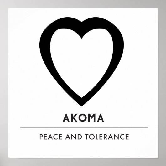 Akoma | Symbol für Geduld und Toleranz Weiß Poster (Vorne)