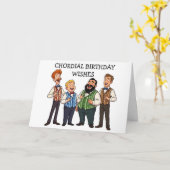 Akordialer Geburtstag Moderner Männer-Quartett Karte (Gelbe Blume)