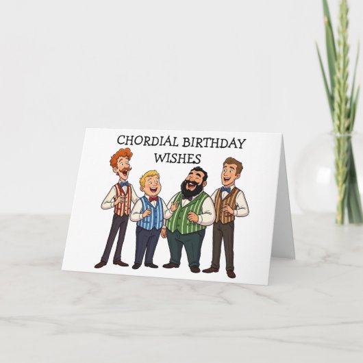 Akordialer Geburtstag Moderner Männer-Quartett Karte (Vorderseite)