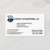 Akquisitionsgesellschaft Visitenkarte (Rückseite)