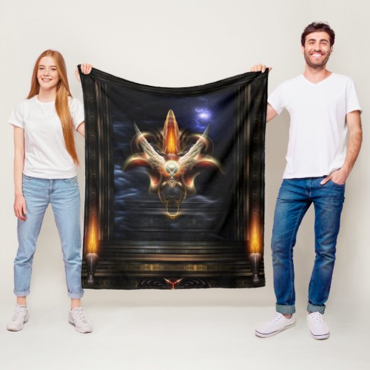 Akrellian Torch Fire Portrait Fleecedecke (Beispiel)