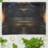 Akrellian Torch Fire Portrait Geschirrtuch (Gefaltet)