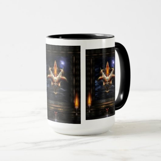 Akrellian Torch Fire Portrait Tasse (VorderseiteRechts)