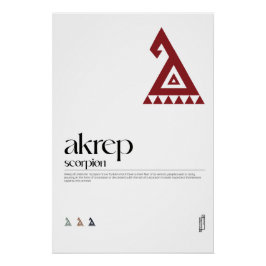 Akrep (Skorpion) Turkic Motif Poster