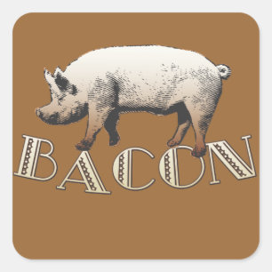 Akrobat BACON Schwein Quadratischer Aufkleber