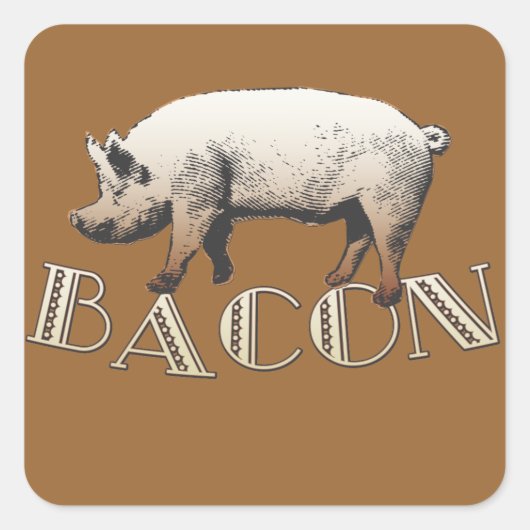 Akrobat BACON Schwein Quadratischer Aufkleber (Vorderseite)