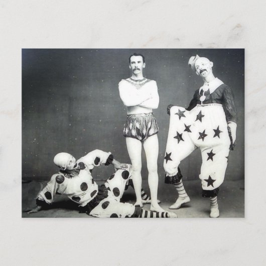 Akrobat und Clowns Postkarte (Vorderseite)