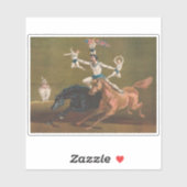 Akrobaten auf Pferd. Aufkleber (Blatt)