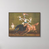 Akrobaten auf Pferd. Leinwanddruck (Vorderseite)
