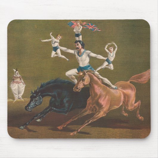 Akrobaten auf Pferd. Mousepad (Vorne)