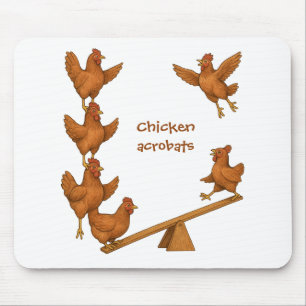 Akrobatentrupp der fröhlichen Hühner Mousepad