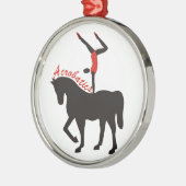 Akrobatik auf Pferderücken Silbernes Ornament (Links)