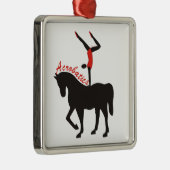 Akrobatik auf Pferderücken Silbernes Ornament (Rechts)