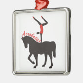 Akrobatik auf Pferderücken Silbernes Ornament (Links)