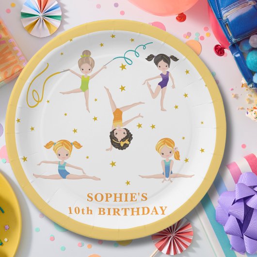 Akrobatik-Spaß zum Geburtstag für Kinder Pappteller