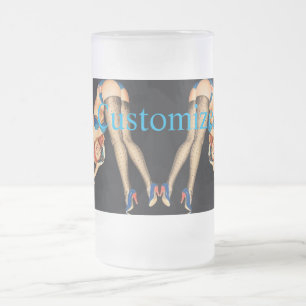 Akrobatische Vintage-Pinups Thunder_Cove Mattglas Bierglas