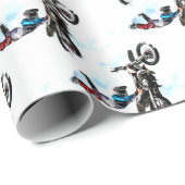 akrobatisches Sportlaufen des Motorradradfahrers Geschenkpapier (Rolleneckpunkt)