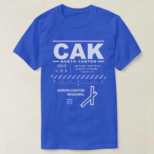 Akron-Canton Airport CAK Tee Shirt (Design vorne)