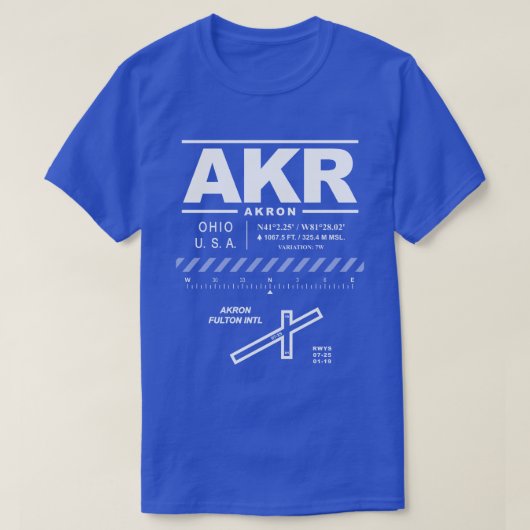 Akron Fulton International Airport AKR T - Shirt (Design vorne)