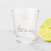 Akron Gastgeschenk Hochzeit Personalisiert Cheers Schnapsglas (Rückseite)