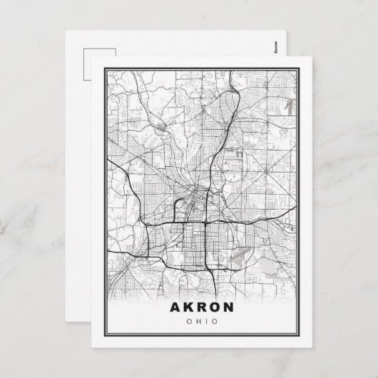 Akron Map Feiertagspostkarte (Vorne/Hinten)