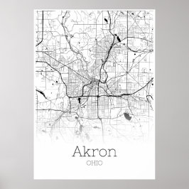Akron Map - Ohio - City Map Poster