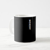 Akron Ohio CMYK Glitch Type Kaffeetasse (Vorderseite Links)