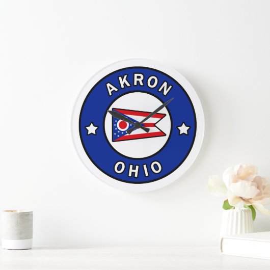 Akron Ohio Große Wanduhr (Zuhause)