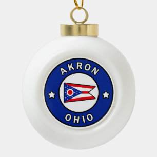 Akron Ohio Keramik Kugel-Ornament