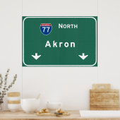 Akron Ohio oh Interstate Highway Freeway : Poster (Küche)