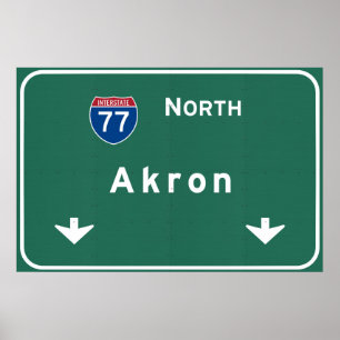 Akron Ohio oh Interstate Highway Freeway : Poster