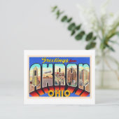 Akron Ohio OH Vintager Großbuchstabe Postkarte (Stehend Vorderseite)