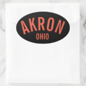 Akron, Ohio Ovaler Aufkleber (Tasche)