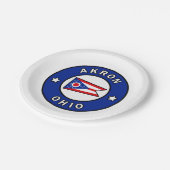 Akron Ohio Pappteller (Schrägansicht)