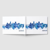 Akron Ohio Skyline Blue Gästebuch (Voll)