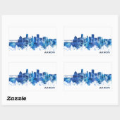 Akron Ohio Skyline Blue Rechteckiger Aufkleber (Blatt)