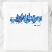 Akron Ohio Skyline Blue Rechteckiger Aufkleber (Tasche)