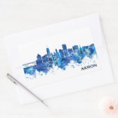 Akron Ohio Skyline Blue Rechteckiger Aufkleber (Umschlag)