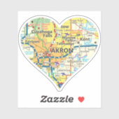 Akron Ohio Vintag Map Aufkleber (Blatt)