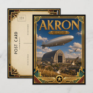 Akron Ohio Vintage Art Deco Golden Age Postkarte